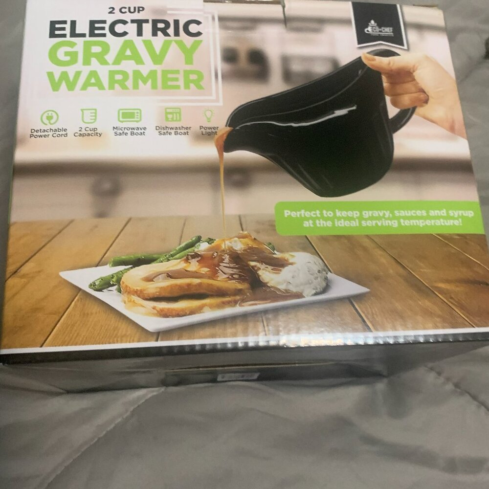2 Cup Electric Gravy Warmer By Eco Chef Smarter Microwave Black Safe Dishwasher